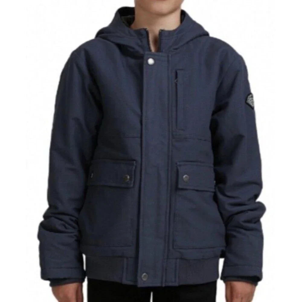 QUIKSILVER Boys Youth Brooks Water Repellant Hooded Insulated Warm Jacket M 12